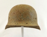 WW2 German M1935 Winter Camo Battle Dug Helmet