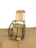 Antique wood transport wheelchair