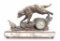 Antique Dog Hunting Quail Marble Base Clock