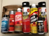 Group of seven cans of firearm cleaner