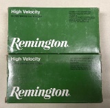 Two boxes of a Remington high velocity 45 auto ammunition