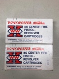 Two boxes of Winchester western 32 auto ammunition