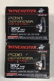 Two boxes of Winchester PDX1 defender 357 mag ammunition
