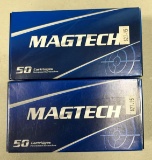 Two boxes of Magtech .38 super auto+p Ammunition