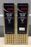 Two boxes of CCI mini-mag 22 LR ammunition