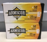 Two boxes of Armscor 22 TCM ammunition