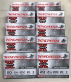 10 boxes of Winchester super X 20 gauge shotgun ammunition