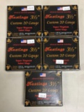Five boxes of Hastings 3 1/2 custom 20 gauge shotgun ammunition
