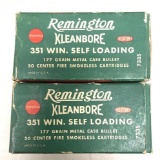 Group of 2 full vintage Remington kleanbore 351 win self-loading ammunition