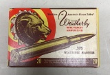 Full box of vintage Weatherby 375 Weatherby Magnum Ammunition