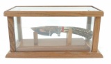 Weer Wood Handcrafted Stag Handle Skinner Knife with Glass Display Case