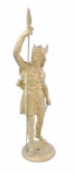Metal Statue Featuring Greek Warrior