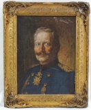 Antique Signed Kaiser Wilhelm Oil Painting in Ornate Frame