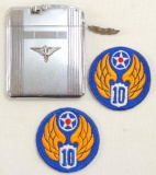 WW2 10th Air Corps Grouping Featuring Cigarette Case and More