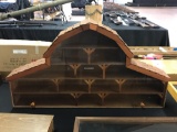 Barn shaped glass and wood knife display case