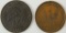 Group of 2 Hard Times Tokens : 1834 + 1837