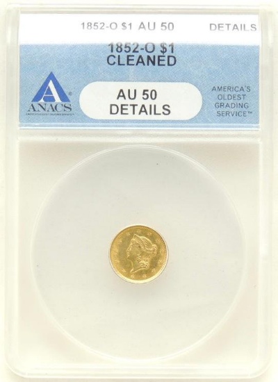 1852-0 Liberty Head $1 Gold Piece