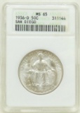 1936-D San Diego Commemorative Half Dollar MS65