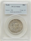 1936 York County Commemorative Half Dollar MS64