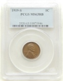 1919-S Lincoln Cent MS63 RB