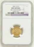 1896 Liberty Head $2.50 Gold Piece UNC details