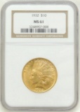 1932 Indian Head $10.00 Gold Piece MS61