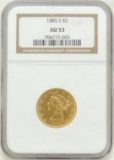 1885-S Liberty Head $5.00 Gold Piece AU55