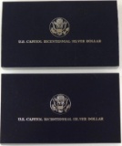 Set of 2 - 1994-D U.S. Capitol Commemorative Uncirculated Silver Dollar and Proof Silver Dollar Coin