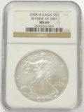 2008-W Silver Eagle MS69 Reverse of 2007