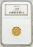 1850 Liberty Head $2.50 Gold Piece AU58