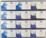 Group of 12 United State Mint State Quarter Proof Sets 1999, 2000, and 2005