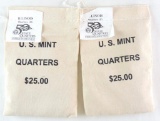 2 $25.00 Bags of Illllnois State Quarters from the U.S. Mint