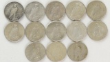 Group of 13 Peace Dollars : 1922-1925