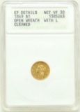 1849 Liberty Head $1.00 Gold Piece Open wreath w/L VF30 details