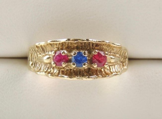 10K Yellow Gold Mother's Ring w/ Multi Gemstones