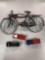 Lot of diecast metal bike and toy trucks