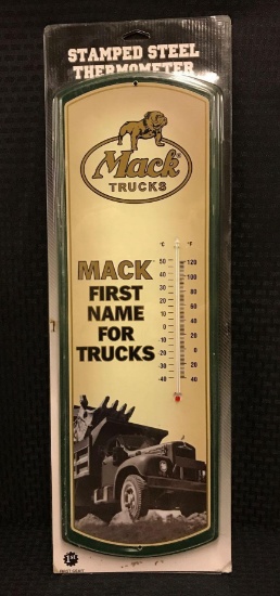 Mack Trucks Stamped Steel Thermometer