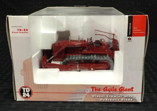 I-H TD-24 Diesel Crawler with Hydraulic Blade Diecast Replica Tractor Sealed in Box