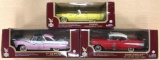 Group of 3 Die Cast Replica Cars in boxes