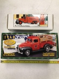 Lot of two Ertl diecast metal truck and bank