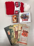 Lot of old road maps hat and motor Oil bank