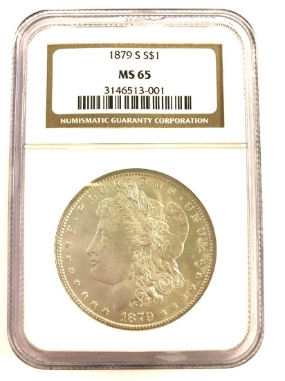 Morgan Silver Dollar 1879-S NGC MS65