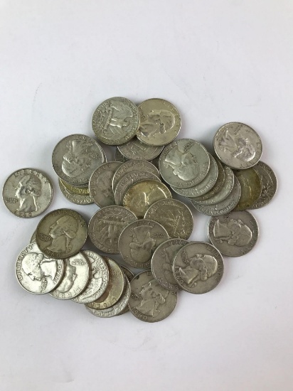 Group of 37 Washington Silver Quarters