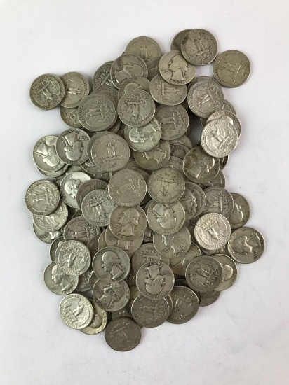 Group of 133 Washington Silver Quarters