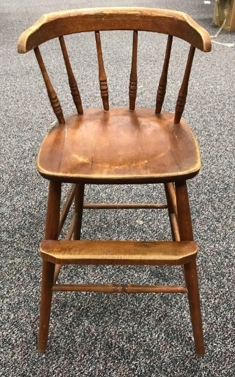 Vintage oak child's high chair