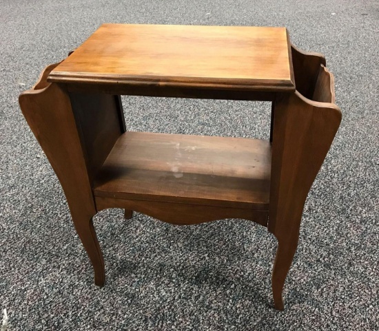 1930s solid walnut magazine table