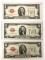 Group of three series 1928 G two dollar red seal notes