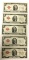 Group of five series 1928 G 2 dollar red seal notes