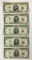 Group of five series 1963 five dollar red seal notes