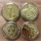 Group of four Greek myth brass table metals